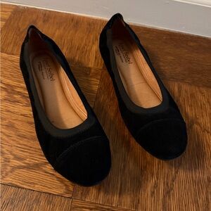 Josef Seibel Black Suede Flats